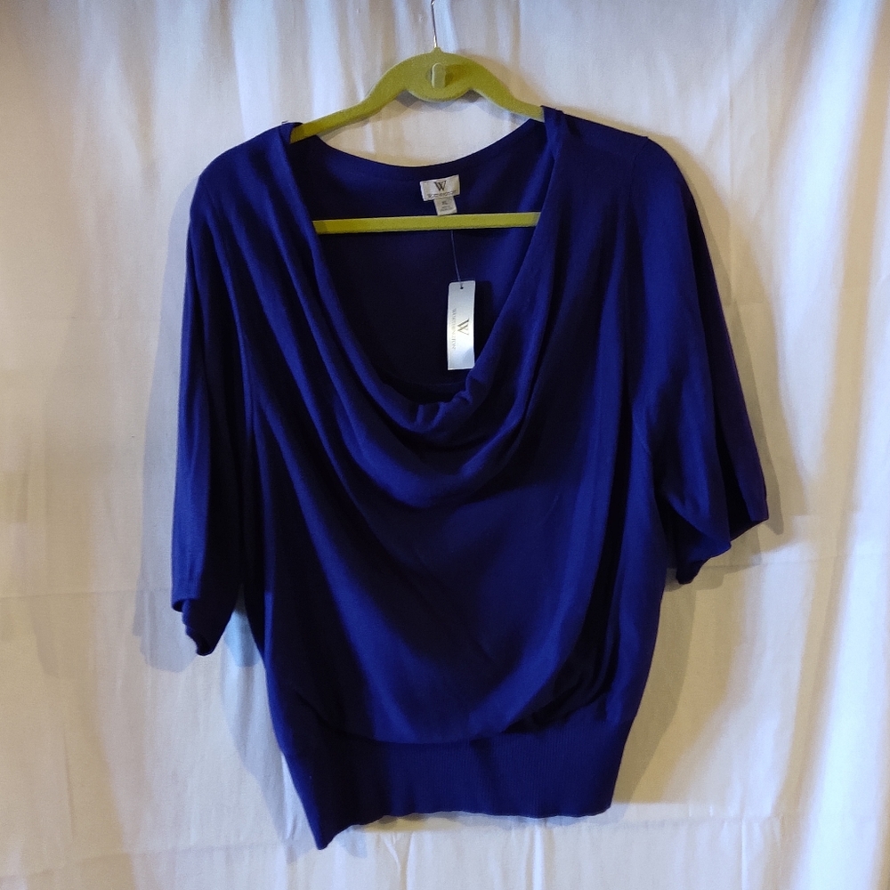 NEW Women's Deep Purple Scoop Sweater By Worthington Size XL